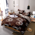 Geometric flower print 100% polyester quilt duvet cover bed sheet and pillow case bedding set